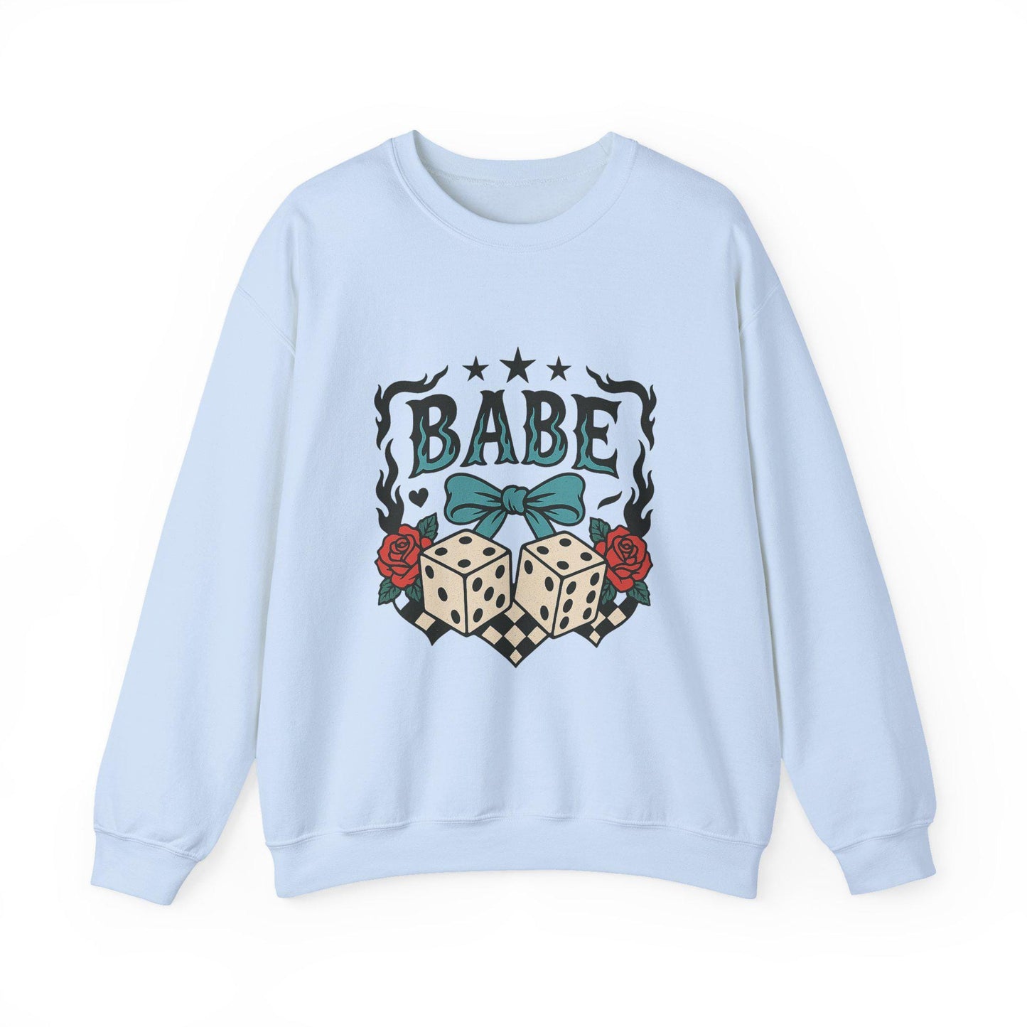 Edgy Yallternative "babe" dice rose bow PNG graphic INSTANT digital download for tshirt sublimation or dtf