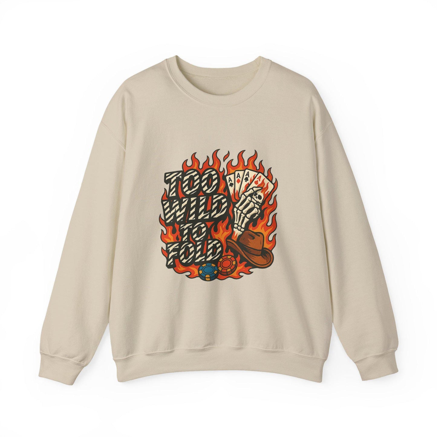 Edgy Western "too wild to fold" cowgirl hat and skeleton gamble PNG graphic INSTANT digital download for tshirt sublimation or dtf