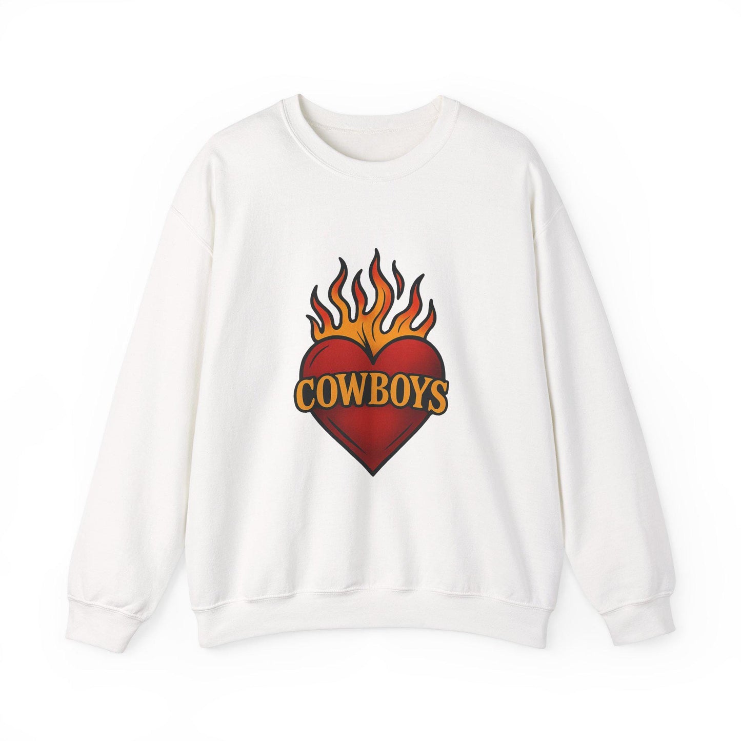 Western flaming "cowboys" heart png graphic INSTANT digital download for tshirt sublimation or dtf