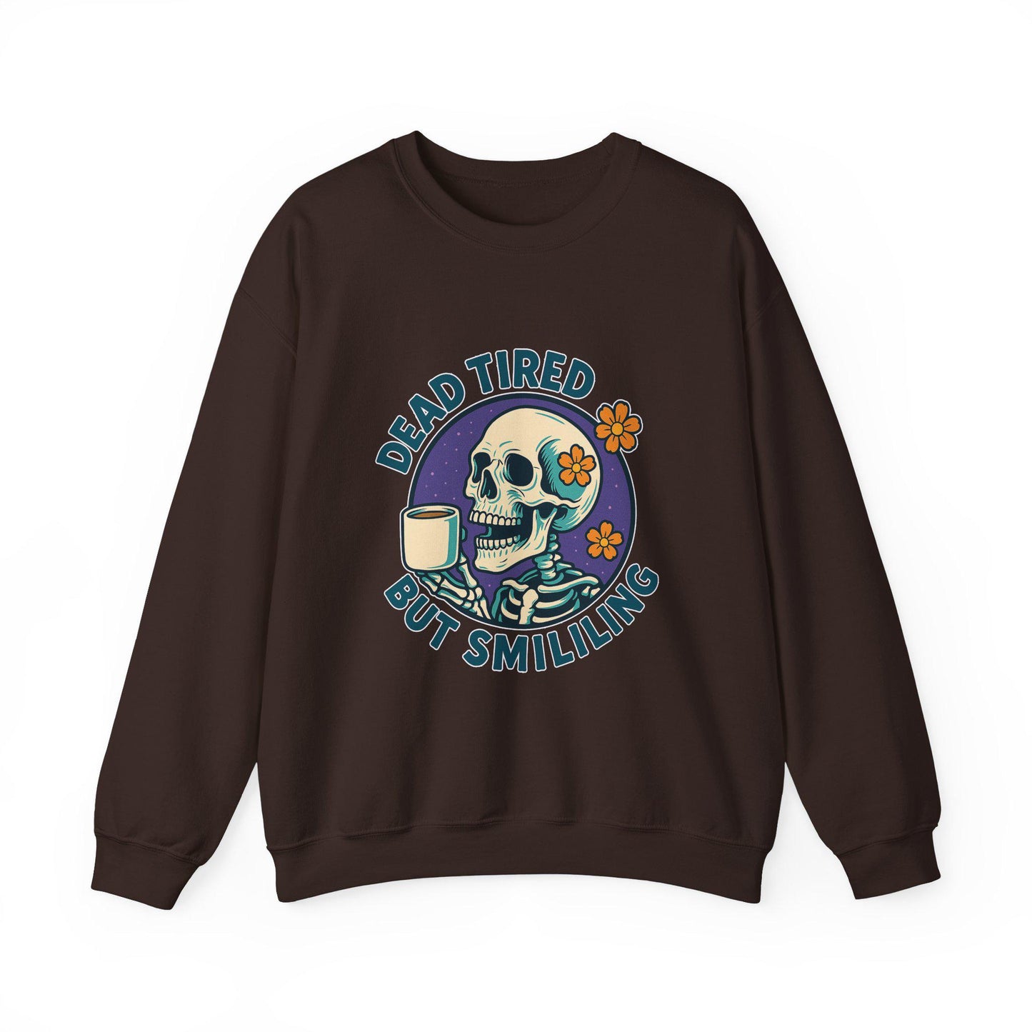 Dead tired skull floral mama coffee png graphic digital download for tshirt sublimation or dtf