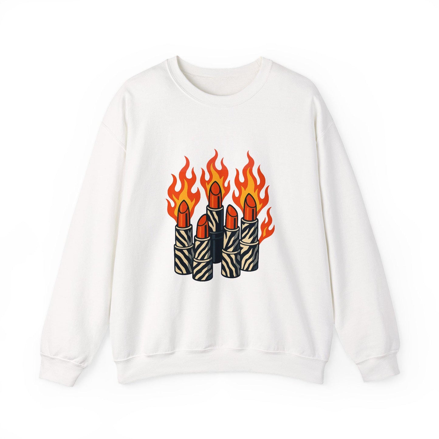 Edgy Zebra print flaming lipsticks PNG graphic INSTANT digital download for tshirt sublimation or dtf