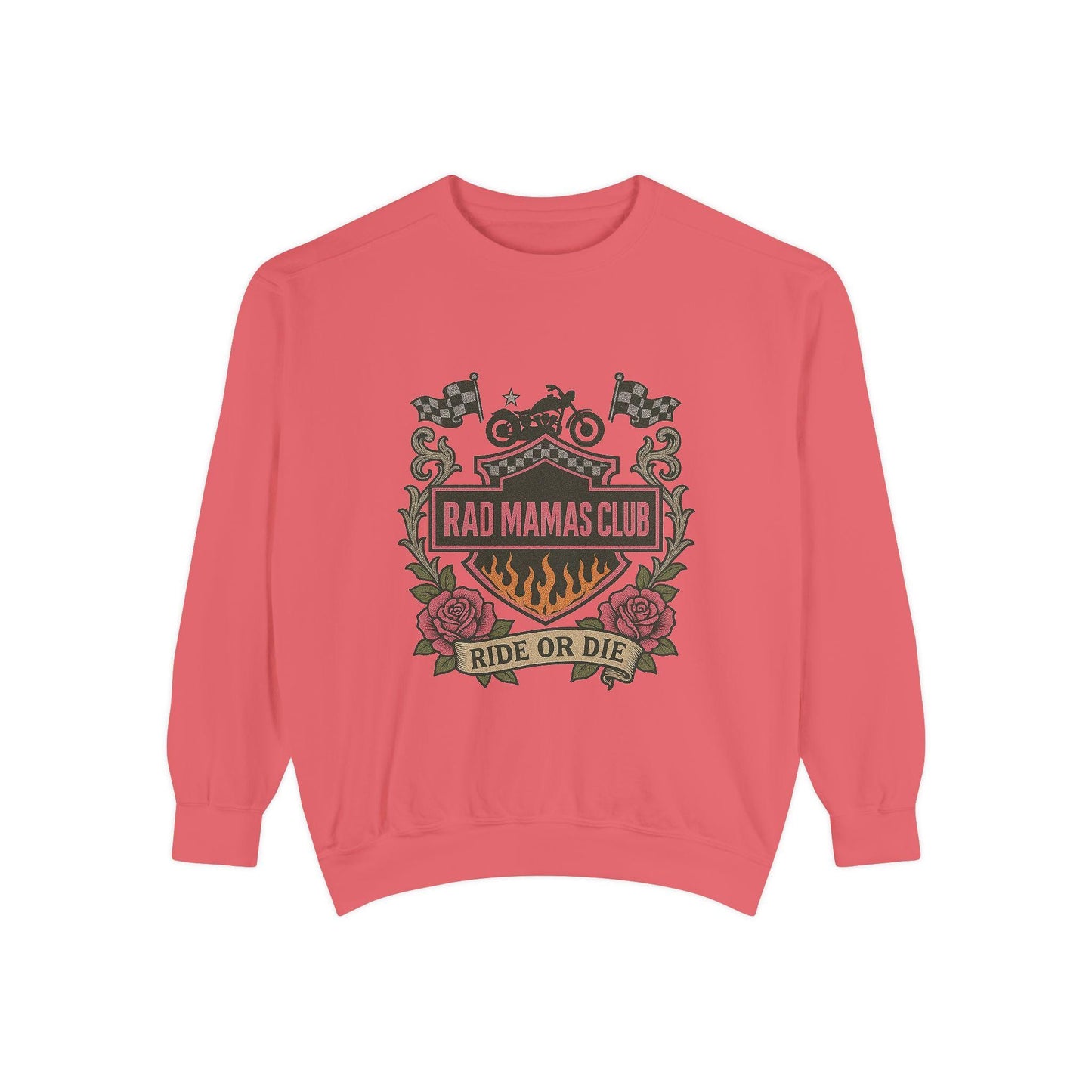 Rad mamas club biker checkered edgy rose png graphic digital download for tshirt sublimation or dtf