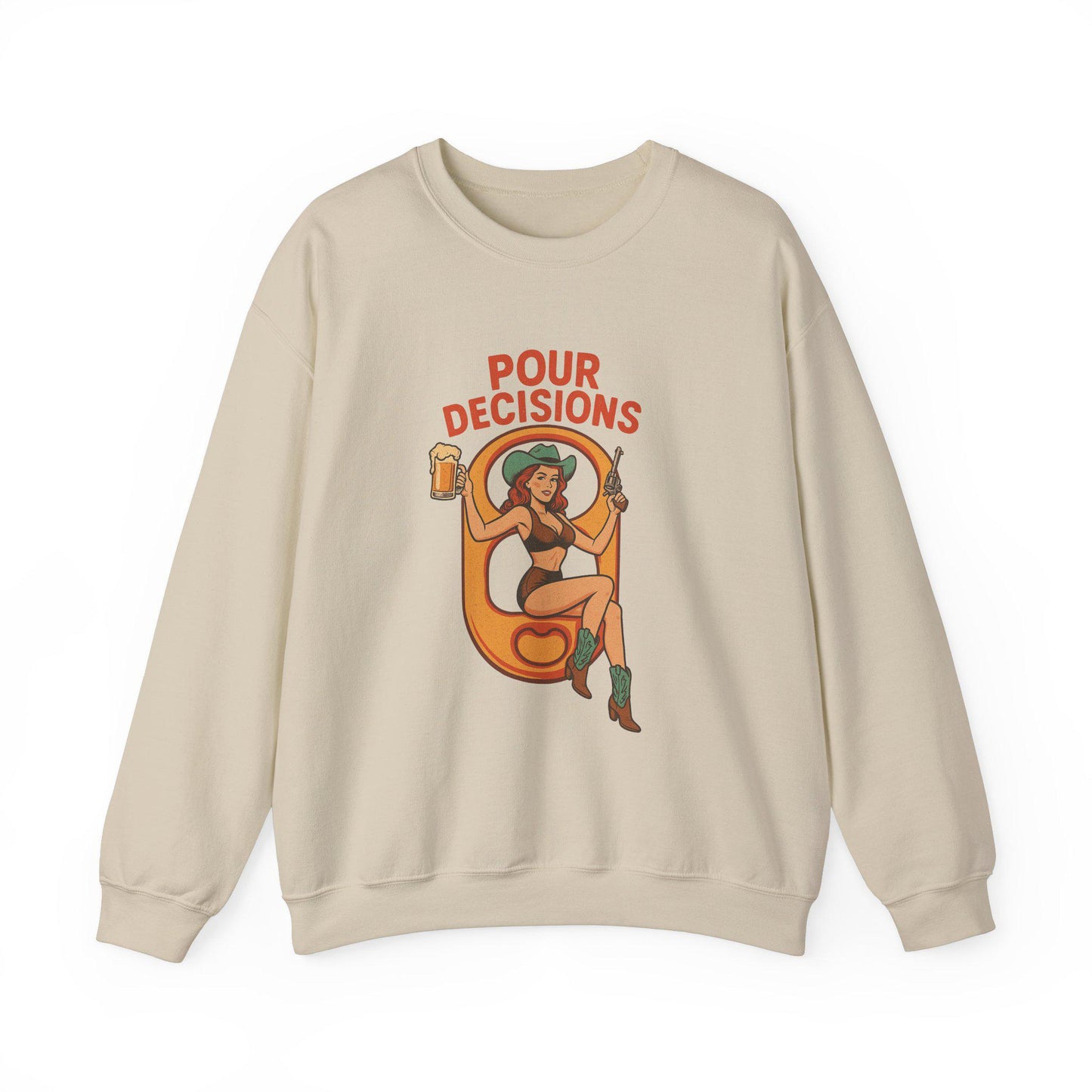 Pour decisions western pinup cowgirl can tab pose graphic digital download for tshirt sublimation or dtf