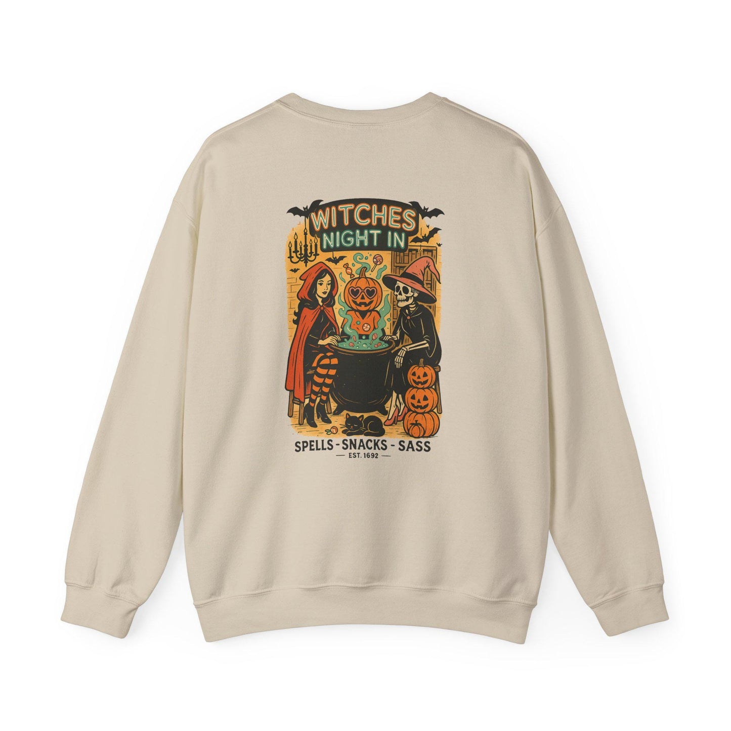 Spooky halloween "witches night in" vintage retro PNG graphic digital download for tshirt sublimation or dtf