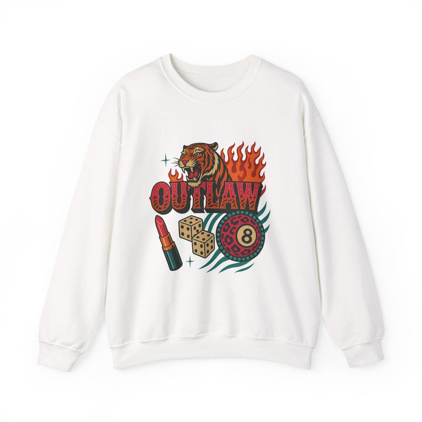 Edgy yallternative outlaw tiger 8ball dice lipstick PNG graphic INSTANT digtial download for tshirt sublimation or dtf