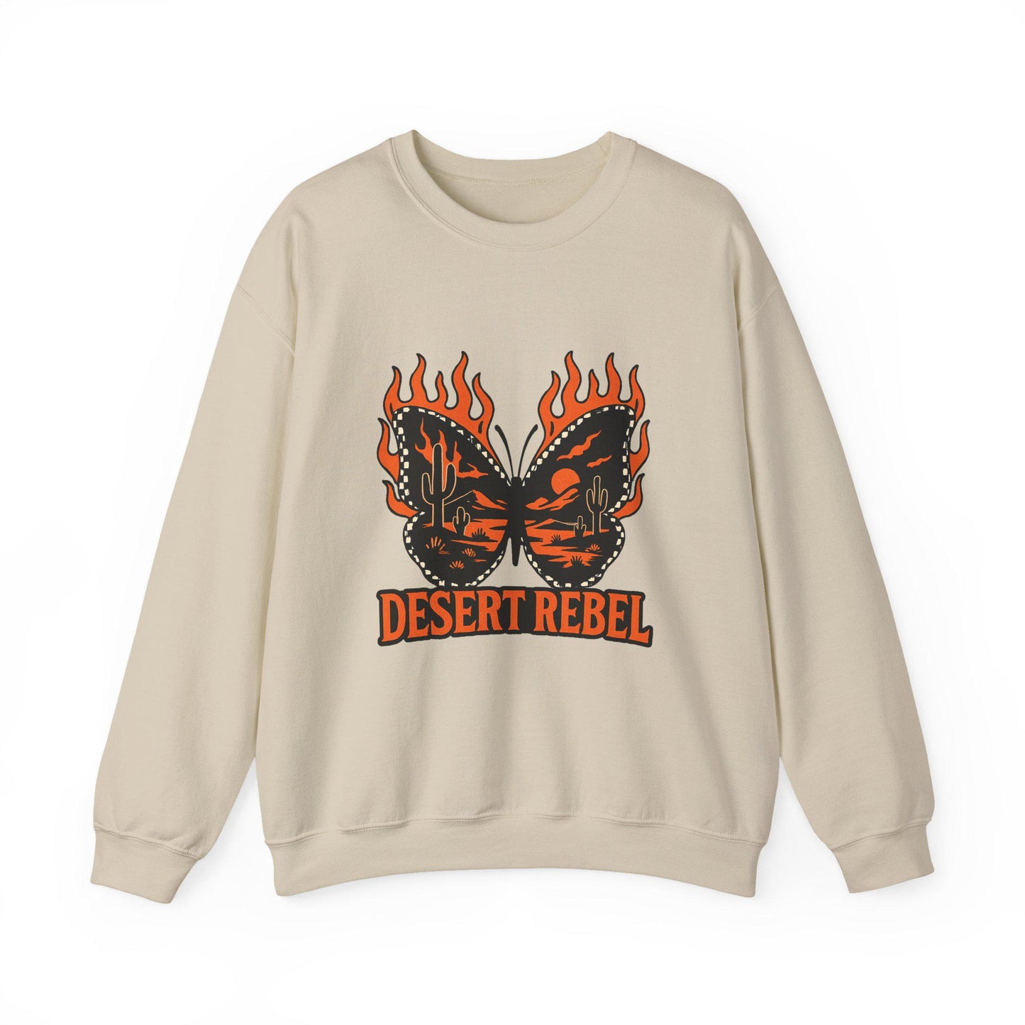 Edgy yallternative western desert flaming butterfly "desert rebel" PNG graphic INSTANT digital download for tshirt sublimation or dtf