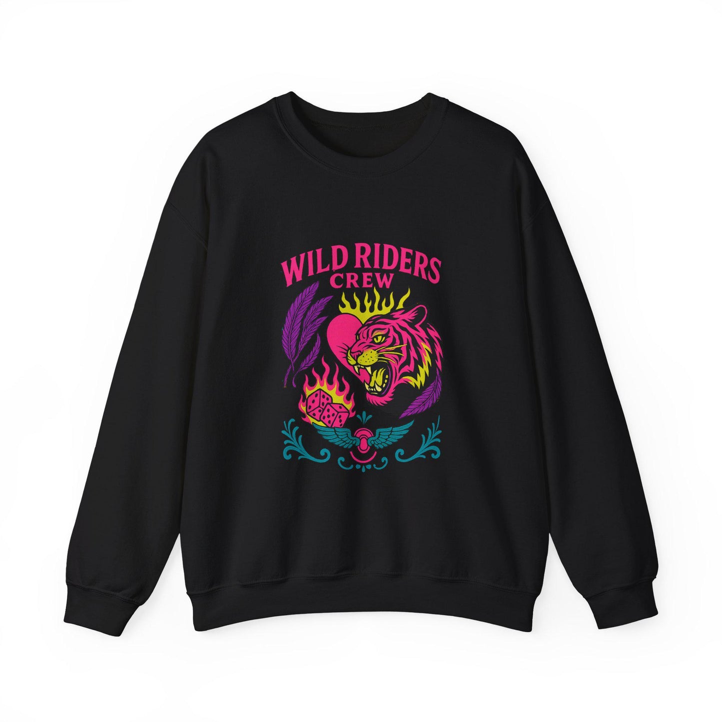 Edgy "wild riders crew" tiger moto dice PNG graphic INSTANT digital download for tshirt sublimation or dtf