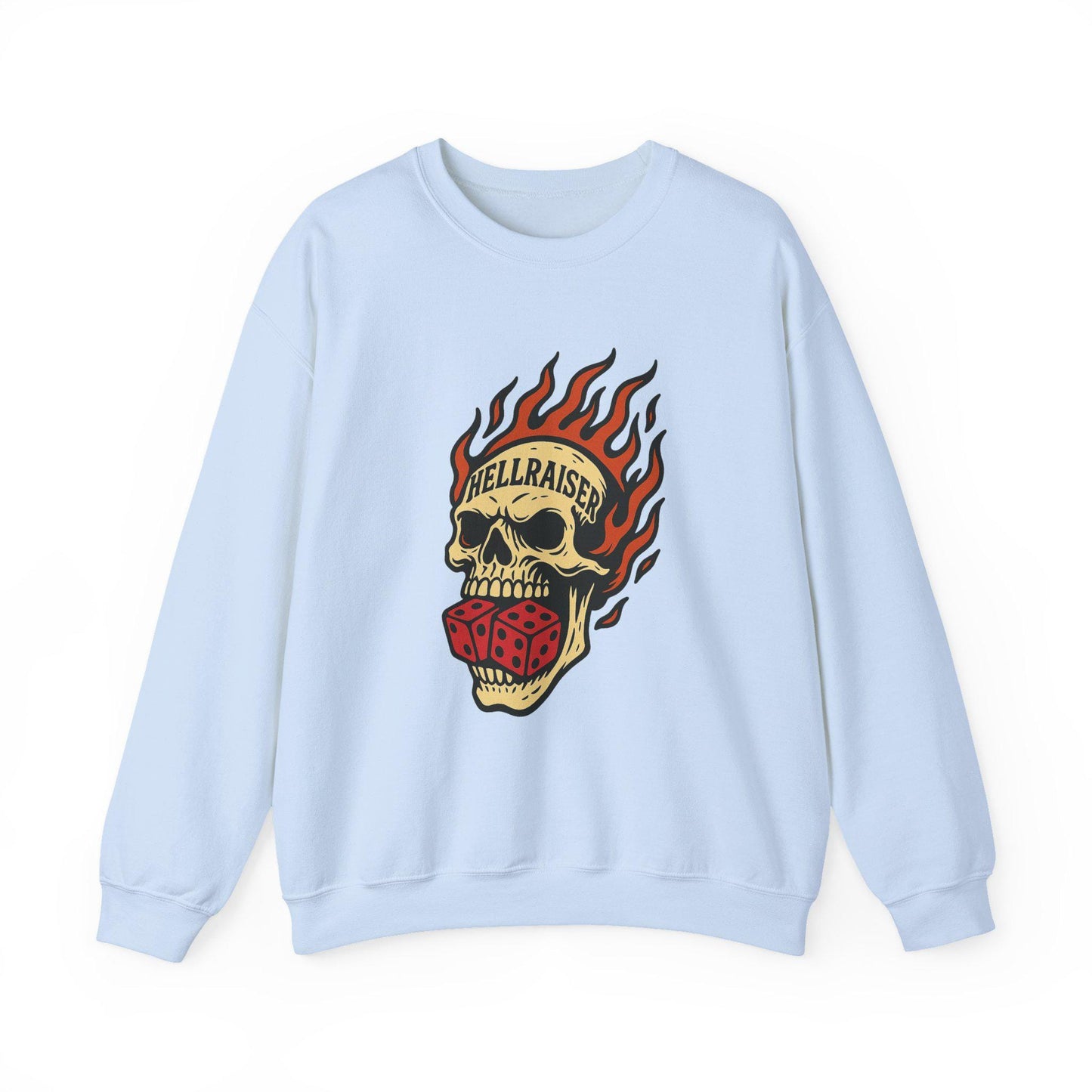 Yallternative hellraiser flaming dice skull PNG graphic INSTANT digital download for tshirt sublimation or dtf