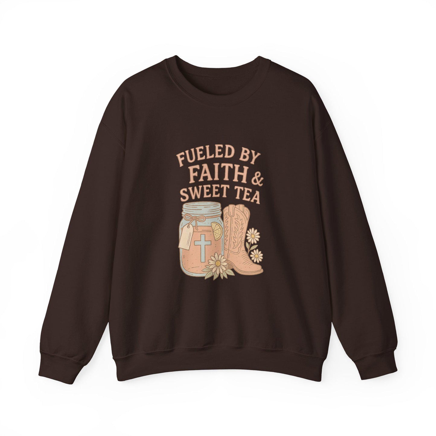 Western christian "Fueled by gaith & sweet tea" cowgirl PNG graphic INSTANT digital download for tshirt sublimation or dtf