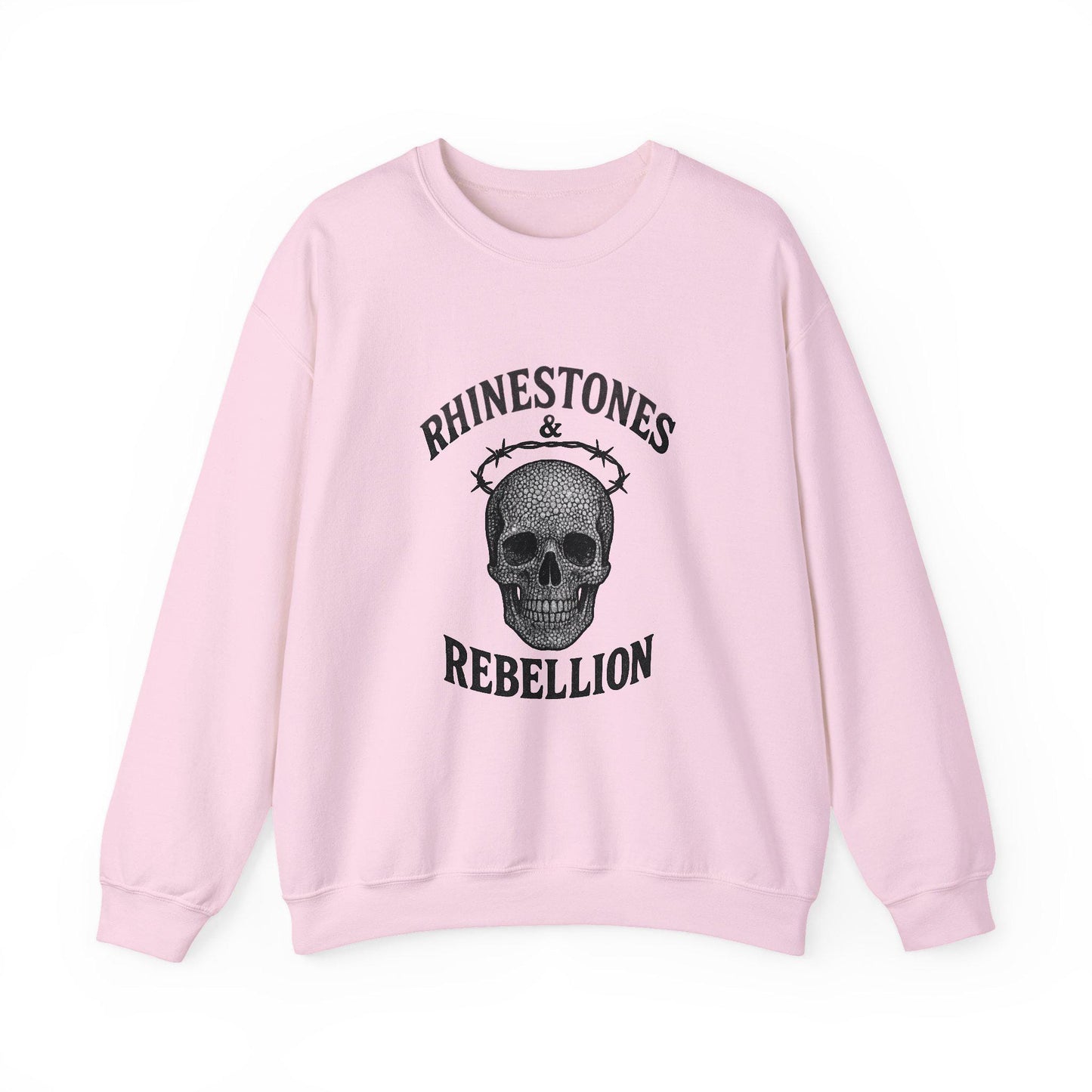 Edgy Rhinestones & rebellion rhinestone skull western png graphic digital download for tshirt sublimation or dtf