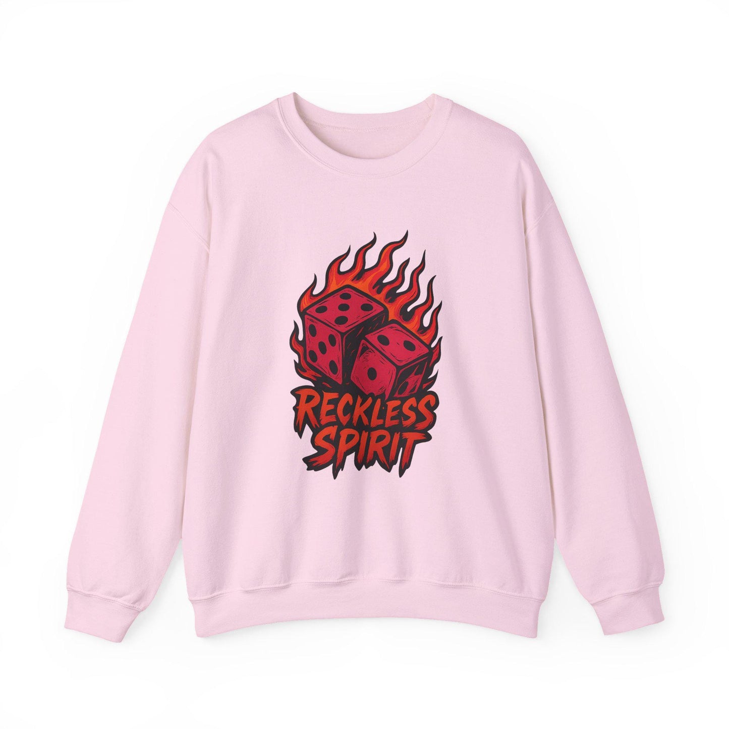 Edgy "reckless spirit" flaming dice PNG graphic INSTANT digital download for tshirt sublimation or dtf