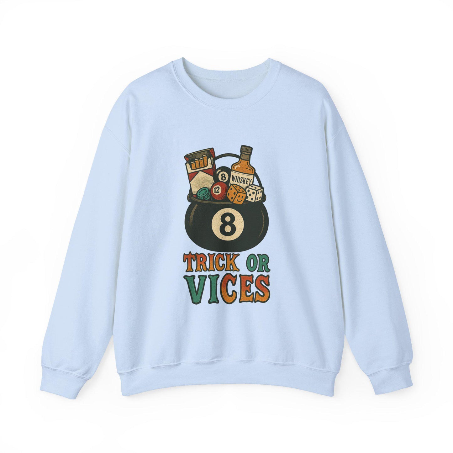 Edgy HALLOWEEN 8ball dice whiskey "trick or vices" PNG graphic INSTANT digital download for tshirt sublimation or dtf