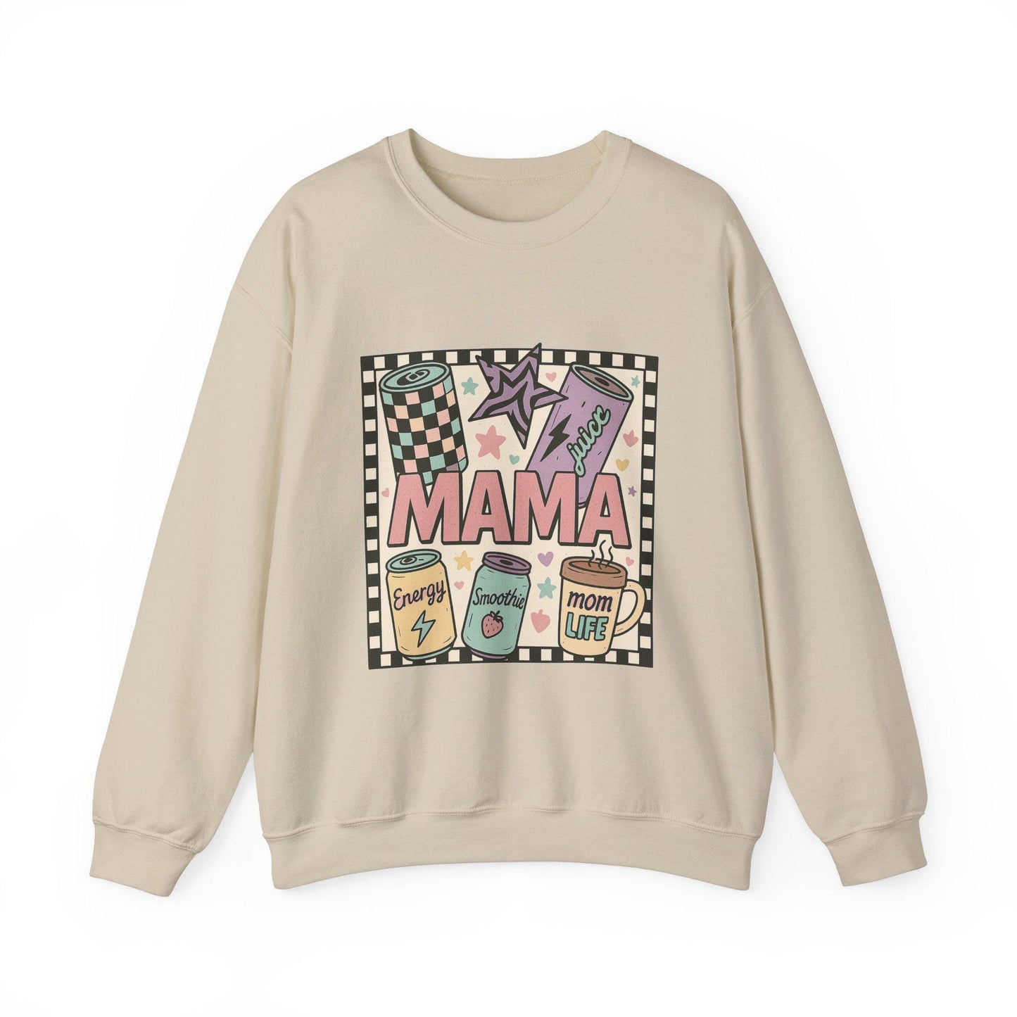 Mama energy drink mom life mothers checkered fun design png graphic digital download for tshirt sublimation or dtf