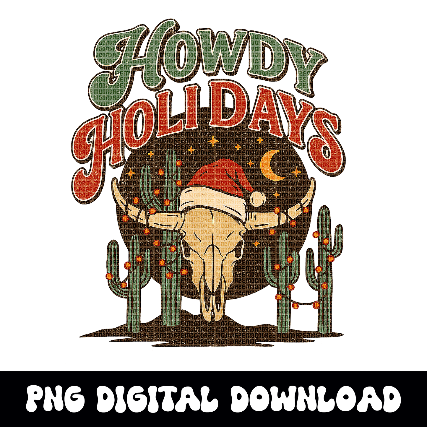 Howdy Holidays PNG | Western Christmas graphic | Desert Cactus Holiday Shirt Design | Retro Country Christmas PNG | Cowgirl Christmas PNG