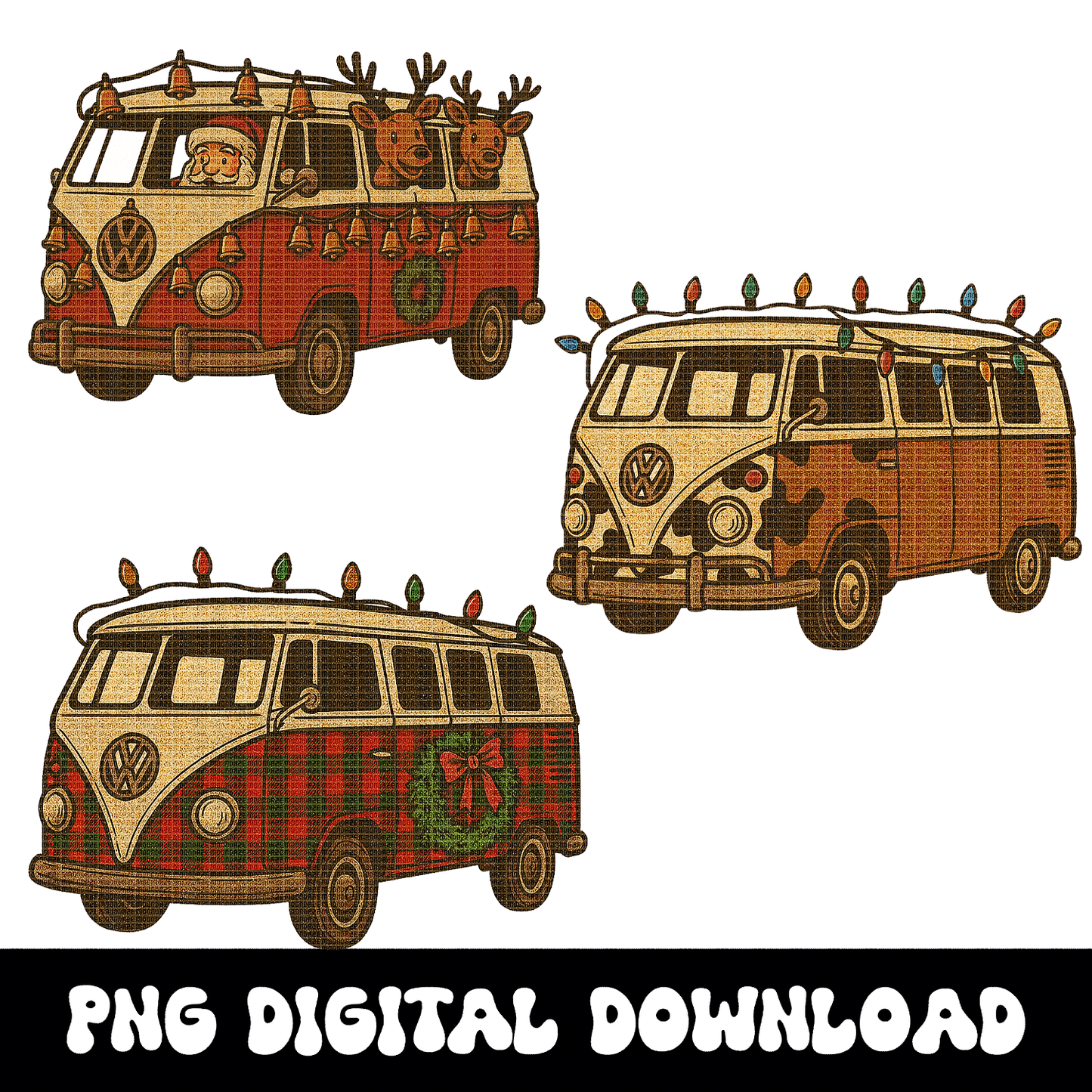 Western Christmas Clipart Bundle | Cowprint Santa PNG Pack |Retro Country Cowboy Christmas Graphics | Tooled Leather Christmas Ornaments |