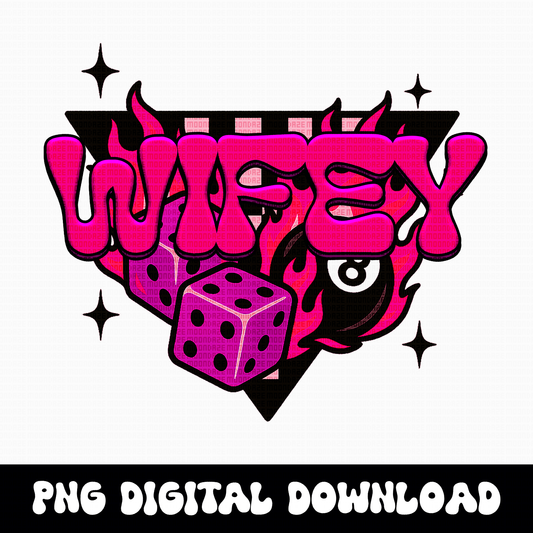 Western WIFEY PNG | Yallternative 8ball Dice Graphic | Dice Sublimation Design