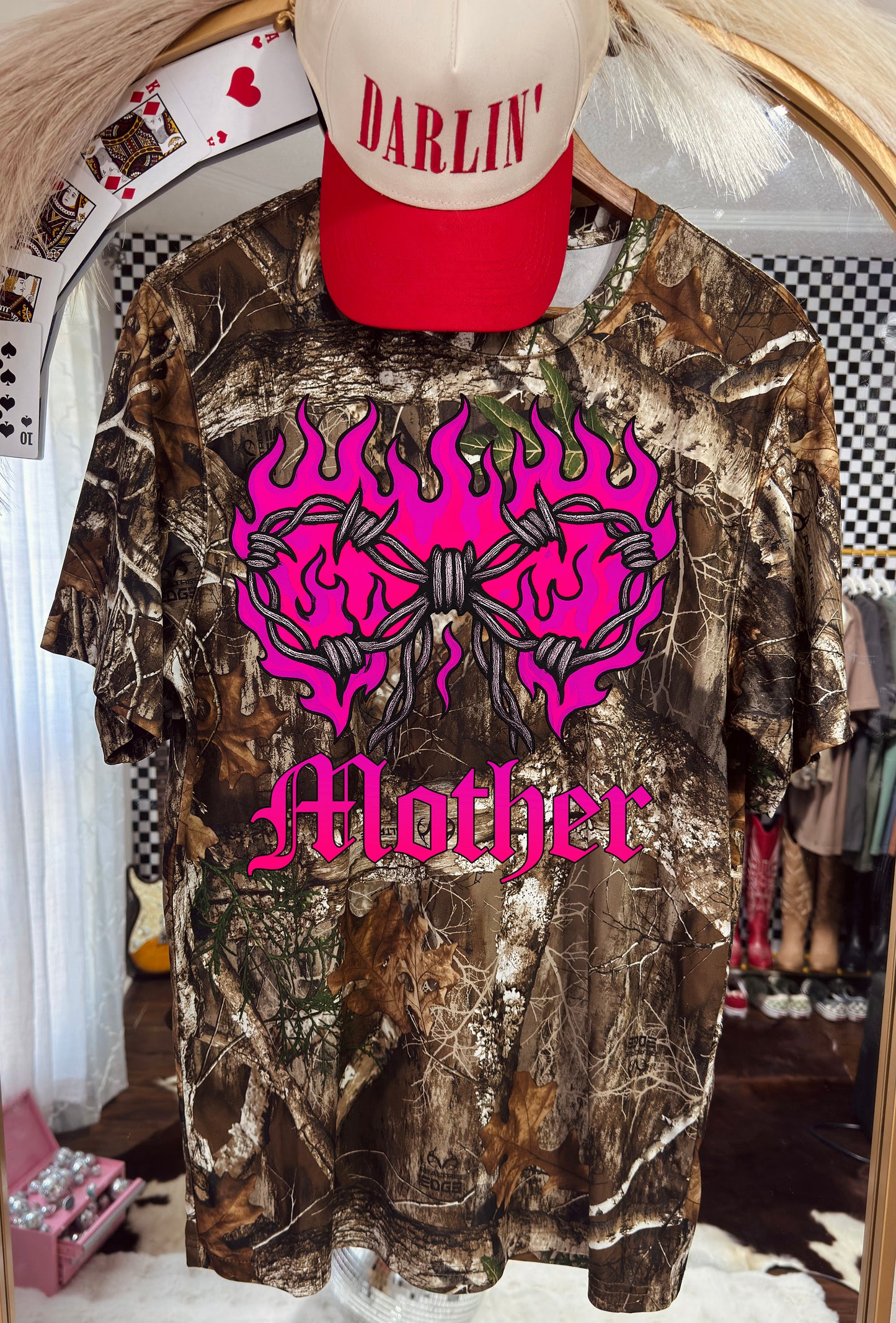 Western Pink Mother Flame PNG | Barbed Wire Mother Flame Graphic | Yallternative Design